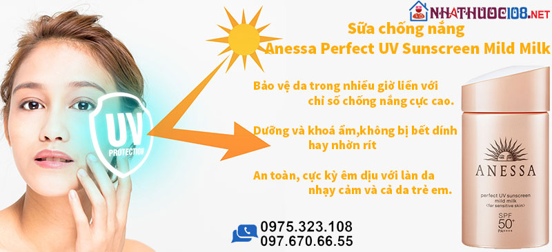 Anessa Perfect UV Sunscreen Mild Milk công dụng