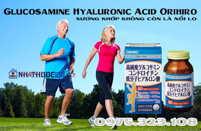Viên uống bổ khớp Glucosamine Hyaluronic Acid Orihiro Nhật Bản