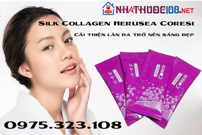 Nước Uống Trắng Da Chống Nắng Silk Collagen Herusea Coresi Nhật Bản