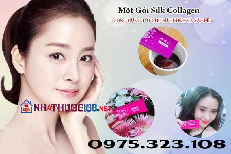Nước Uống Trắng Da Chống Nắng Silk Collagen Herusea Coresi Nhật Bản