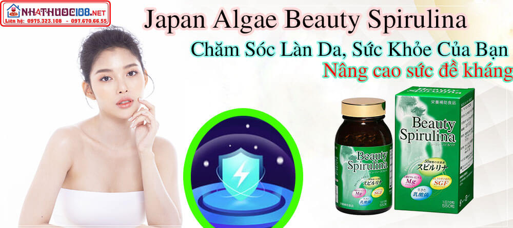 Tảo xoắn Japan Algae Beauty Spirulina 550 viên